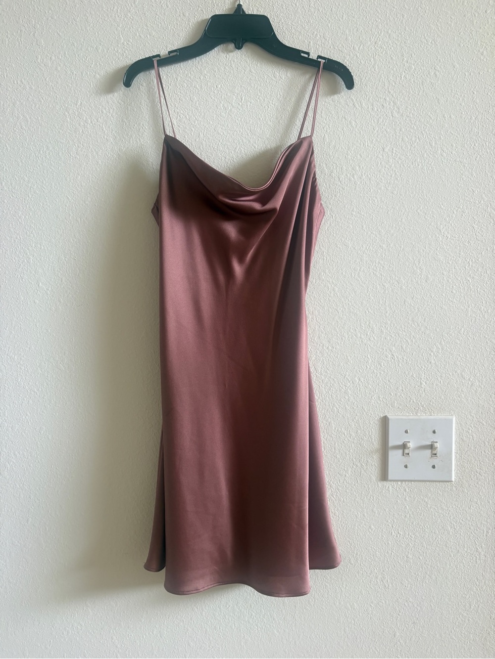 Abercrombie & Fitch Satin Cowl Slip Dress in Dusty Rose